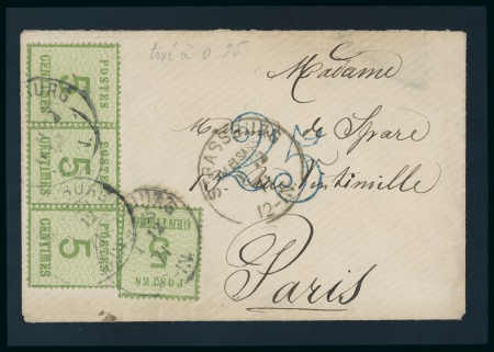 Stamp of France » Alsace-Lorraine 1871, Lettre pour Paris affranchissement rare à 20