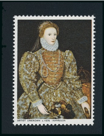 Stamp of Great Britain » Queen Elizabeth II 1968 Paintings 4d mint n.h. with variety gold omitted (Queen's head and face value)