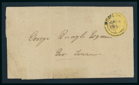 Stamp of British Guiana THE RAREST "COTTON REEL" ON COVER & THE FINEST 4 CENTS DENOMINATION ON COVER