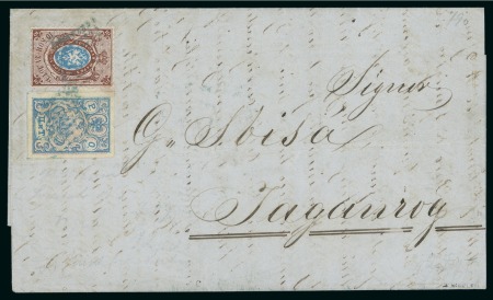 Stamp of Russia » Russian Post in Levant 1868 Cover from Mersina to Taganrog with mixed Ropit - Imperial Russia franking