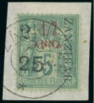 Stamp of Colonies françaises » Zanzibar (Poste française) 1897, Lot de 2 timbres Y&T n°32 type V et n°32h type