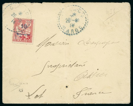 Stamp of Colonies françaises » Maroc 1903, Enveloppe de Guercif pour Assier (Lot) affranchissement