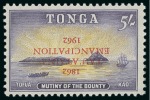 Stamp of Tonga 1962 Centenary of Emancipation 5s mint n.h with inverted overprint and Officials 1966 10s on 4d mint n.h. and CTO