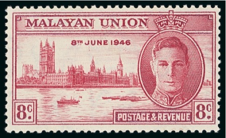 Stamp of Malaysia » Malaya British Military Administration 1946 MALAYAN UNION   Crown Colony Victory 8c. Carmine