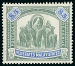 Stamp of Large Lots and Collections Malaysia - Straits Settlements & FMS: 1867-1940s Collection in an album incl. $500 fiscally used