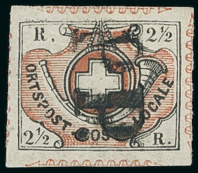 Stamp of Switzerland / Schweiz » "Waadt", "Neuenburg", "Winterthur" 1850 Winterthur 2 1/2 Rp. gestempelt