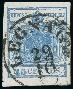 Stamp of Italian States » Lombardy Venetia 1850 45c "deep 45" variety used