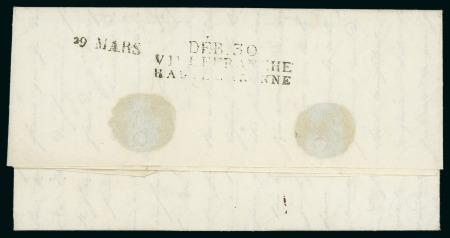 Stamp of Mauritius » Pre-Stamp & Stampless Postal History 1823 Entire letter a very rare usage of a French Deboursé on mail from Mauritius