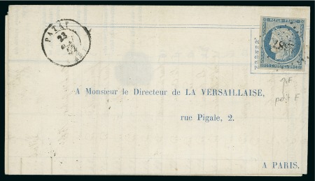 Stamp of France » Collections 1849-1871, Classeur de lettres avec affranchissement