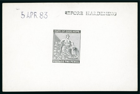 Stamp of South Africa » Cape of Good Hope 1882-83 2d De La Rue die proof in black on glazed card