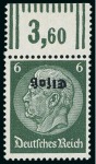 Stamp of Germany » German WWII Occupation Issues » Alsace 1940 6pf green and 8pf orange, inverted overprint