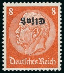 Stamp of Germany » German WWII Occupation Issues » Alsace 1940 6pf green and 8pf orange, inverted overprint
