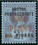Stamp of Nigerias » Niger Coast Protectorate 1893 Old Calabar Surcharges group (5)