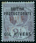 Stamp of Nigerias » Niger Coast Protectorate 1893 Old Calabar Surcharges group (5)