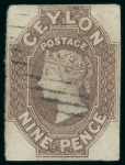Stamp of Large Lots and Collections Ceylon: 1857-66, Attractive selection of 57 mint & used Chalon Heads