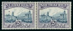 Stamp of South Africa » Union & Republic of South Africa 1930-44 2d Blue & Violet with "airship flaw" variety in mint h.r. pair; and slate-grey & lilac with variety on piece