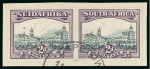Stamp of South Africa » Union & Republic of South Africa 1930-44 2d Blue & Violet with "airship flaw" variety in mint h.r. pair; and slate-grey & lilac with variety on piece