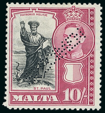 Stamp of Malta 1938-43 1/4d to 10s "SPECIMEN" set of 21