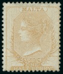 Stamp of Large Lots and Collections Malta: 1860-1970, Mint collection in an album and small stockbook, starting with an impressive range of the 1860-81 1/2d yellows