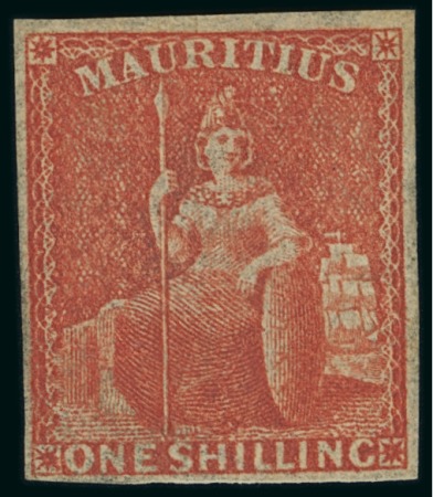 Stamp of Mauritius » 1858-62 Britannia Issues (SG 26-35) 1859-61 Britannia 1s vermilion, fine to good margins, unused