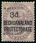 Stamp of South Africa » Mafeking 1900 3d on 1d serif surcharge, and 3d on 1d sans-serif surcharge, both unused