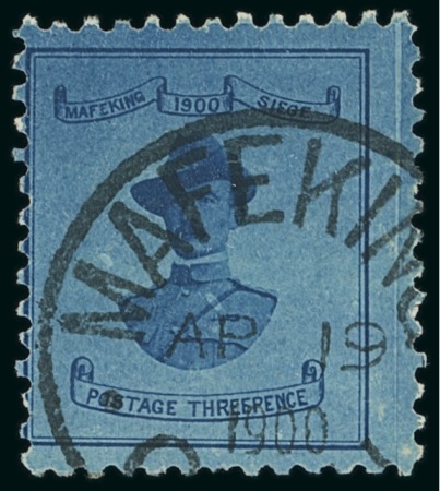 Stamp of South Africa » Mafeking 1900 Baden-Powell 1d pale blue on blue, 18.5mm wide, used