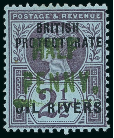 Stamp of Nigerias » Niger Coast Protectorate 1893 1/2d on 2 1/2d type 4 in green, mint l.h.