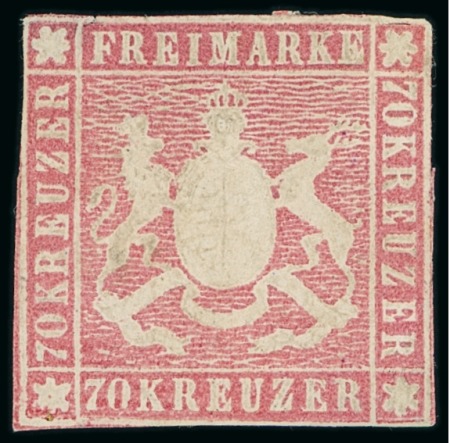 Stamp of German States » Wurttemberg 1873ca 70kr essay of an unissued design