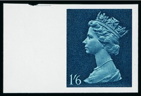 Stamp of Great Britain » Queen Elizabeth II 1967-70 Machins 1s6d Prussian blue and indigo (phosphorised paper) imperforate imprimatur