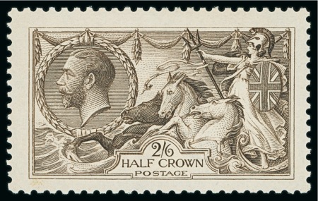 Stamp of Great Britain » King George V » 1913-19 Seahorse Issues 1913 Waterlow 2s6d deep sepia-brown mint n.h.