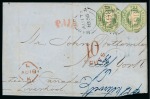 Stamp of Great Britain » 1854-1900 Postal History of the Perforated Line Engraved and Surface Printed Issues 1855-73, Group of 9 transatlantic covers from Great Britain to the USA (4), Jamaica, Trinidad, Argentina, Peru and Mexico