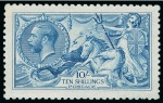 Stamp of Great Britain » King George V » 1913-19 Seahorse Issues 1915 De La Rue 10s bright "Cambridge" blue mint n.h.