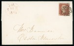 Stamp of Great Britain » 1840 1d Black and 1d Red plates 1a to 11 1840 1d black pl.11 PL, good to very large margins neatly tied to entire letter, plus matching 1d red on entire