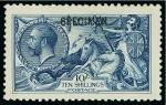 Stamp of Great Britain » King George V » 1913-19 Seahorse Issues 1913 Waterlow 2s6d, 5s, 10s and £1, each overprinted "SPECIMEN" in black and "COLONIAS"