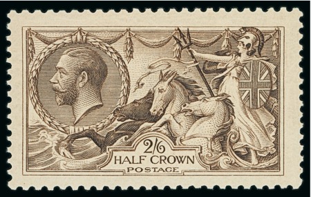 Stamp of Great Britain » King George V » 1913-19 Seahorse Issues 1913 Waterlow 2s6d sepia brown mint n.h.