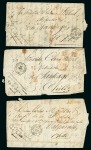 Stamp of Chile 1849-53. Correspondence comprising 15 incoming entire letters