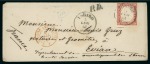 Stamp of Italian States » Sardinia 1857-61. Two covers to France bearing well margined