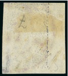 Stamp of Persia » 1868-1879 Nasr ed-Din Shah Lion Issues » 1875 Wide Spacing (SG 5-13) (Persiphila 5-9) 2sh. deep blue, rouletted used reconstructed horizontal