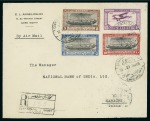 Stamp of Egypt » Airmails 1927-31, Group of six airmail covers with 1926 or 1929 Airmail 27m in combination with Commemorative franking
