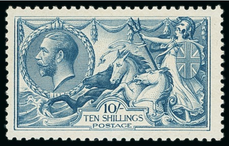 Stamp of Great Britain » King George V » 1913-19 Seahorse Issues 1918-19 Bradbury Wilkinson 10s dull grey-blue, mint n.h.