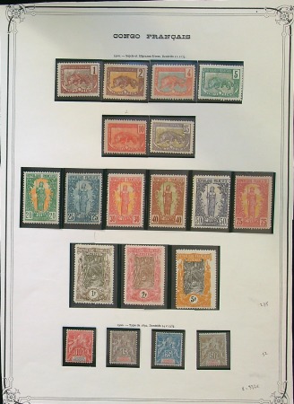 Stamp of Colonies françaises » Colonies Francaise Collections et Lots CONGO, Collection avancée de timbres neufs et oblitérés