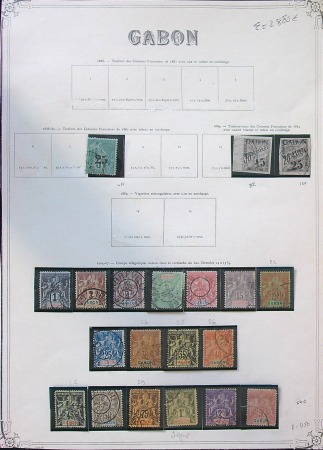 Stamp of Colonies françaises » Colonies Francaise Collections et Lots GABON, Collection avancée de timbres neufs et oblitérés