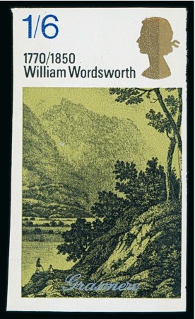 Stamp of Great Britain » Queen Elizabeth II 1970 1/6d. Literary Anniversaries (1st series) Grasmere imperforate imprimatur, 
