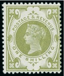 Stamp of Great Britain » 1855-1900 Surface Printed » 1887-1900 Jubilee Issue & 1891 £1 Green 1899 1s "Jubilee" colour trials, group of ten
