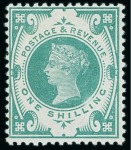 Stamp of Great Britain » 1855-1900 Surface Printed » 1887-1900 Jubilee Issue & 1891 £1 Green 1899 1s "Jubilee" colour trials, group of ten