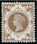 Stamp of Great Britain » 1855-1900 Surface Printed » 1887-1900 Jubilee Issue & 1891 £1 Green 1899 1s "Jubilee" colour trials, group of ten