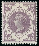 Stamp of Great Britain » 1855-1900 Surface Printed » 1887-1900 Jubilee Issue & 1891 £1 Green 1899 1s "Jubilee" colour trials, group of ten