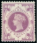 Stamp of Great Britain » 1855-1900 Surface Printed » 1887-1900 Jubilee Issue & 1891 £1 Green 1899 1s "Jubilee" colour trials, group of ten