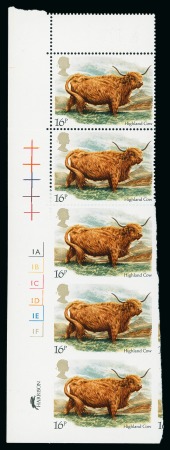 Stamp of Great Britain » Queen Elizabeth II 1984 16p. British Cattle unmounted mint block of fo15