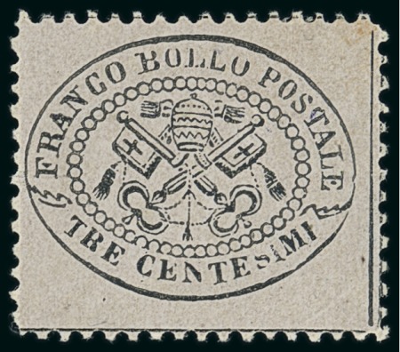 Stamp of Italian States » Papal States 1868 3c grey-rose mint